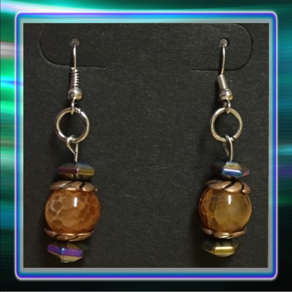 Fall Handmade Fish Hook Earrings - Picture 2 of 6